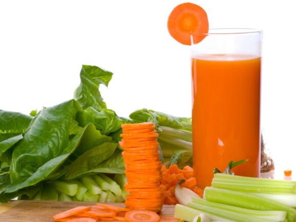 Newly squeezed juices of varicose veins